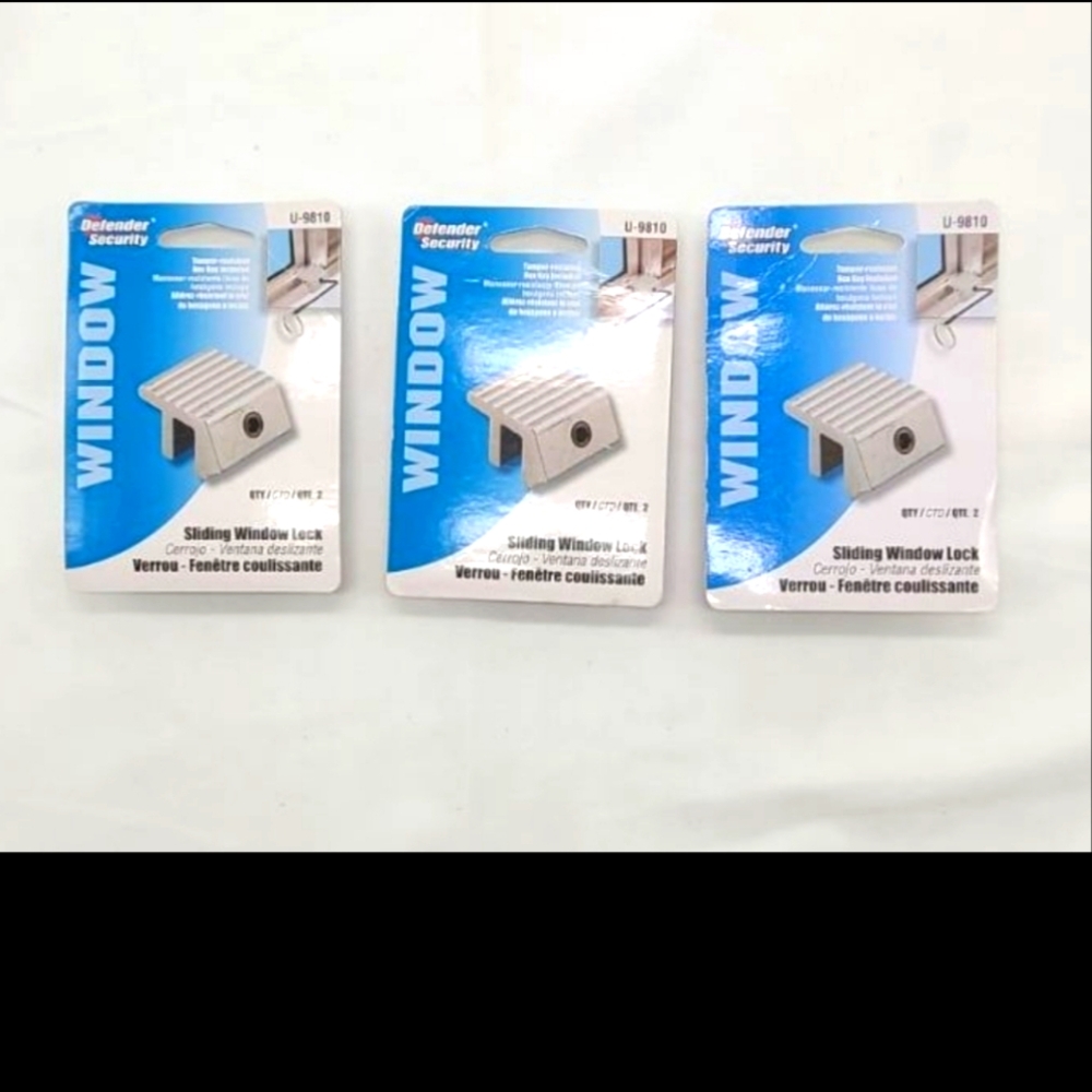 Defender Security Sliding Window Lock ( 3 Packs) New